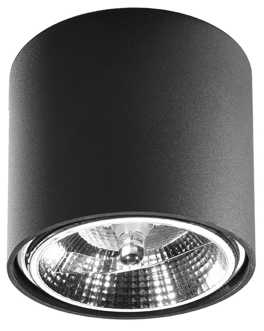 Plafond TIUBE svart + 1x LED-lampa GU10 AR111 4000K COLD 10W 850lm