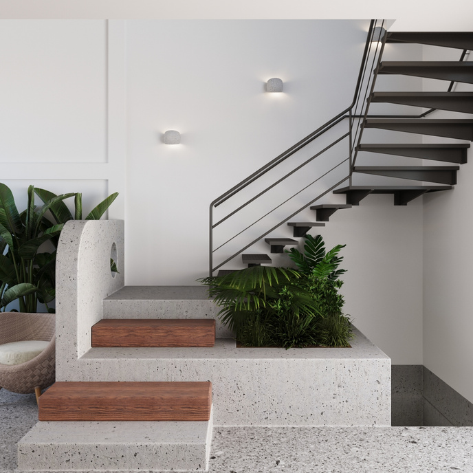 Vägglampa GLOBE betong + 2X LED-lampa G9 3000K varm 4,5W 450lm