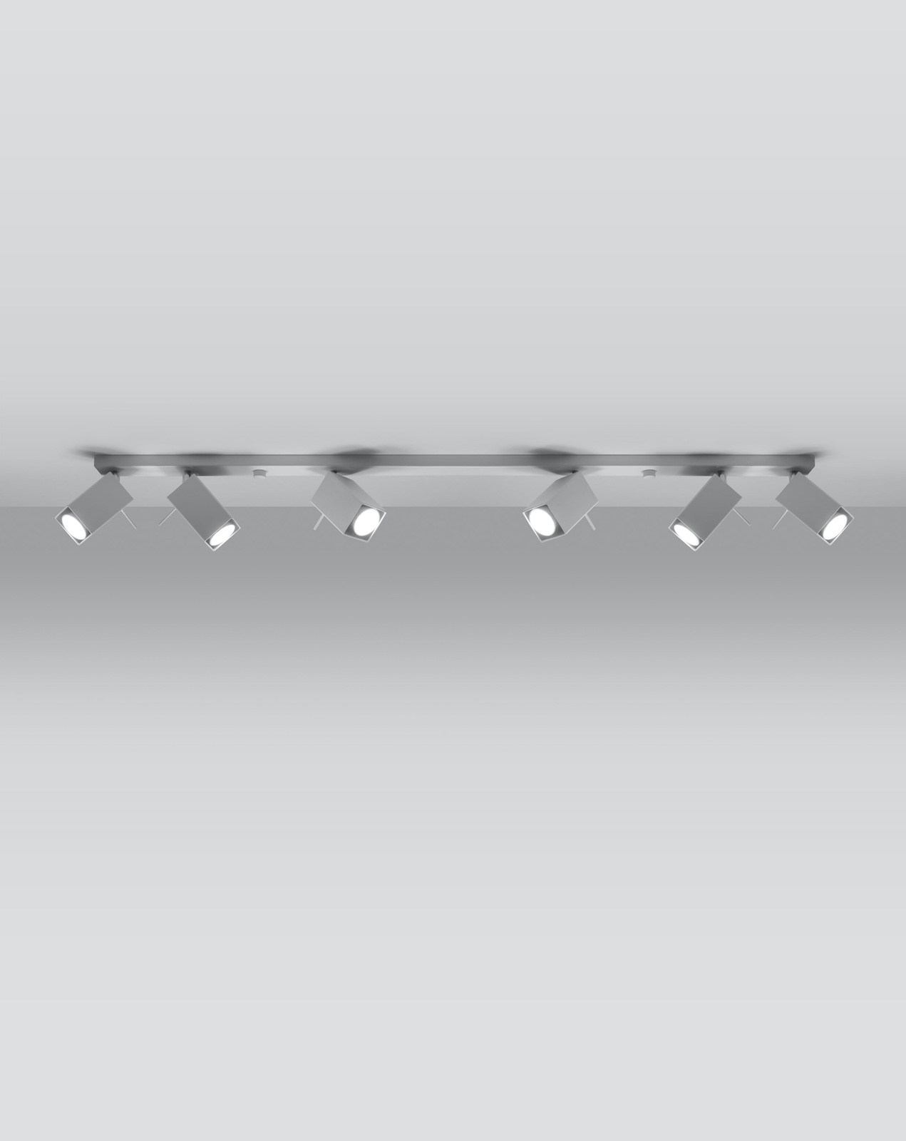 Plafond MERIDA 6L vit + 6x LED-lampa GU-10 3000K varm 7W 620lm