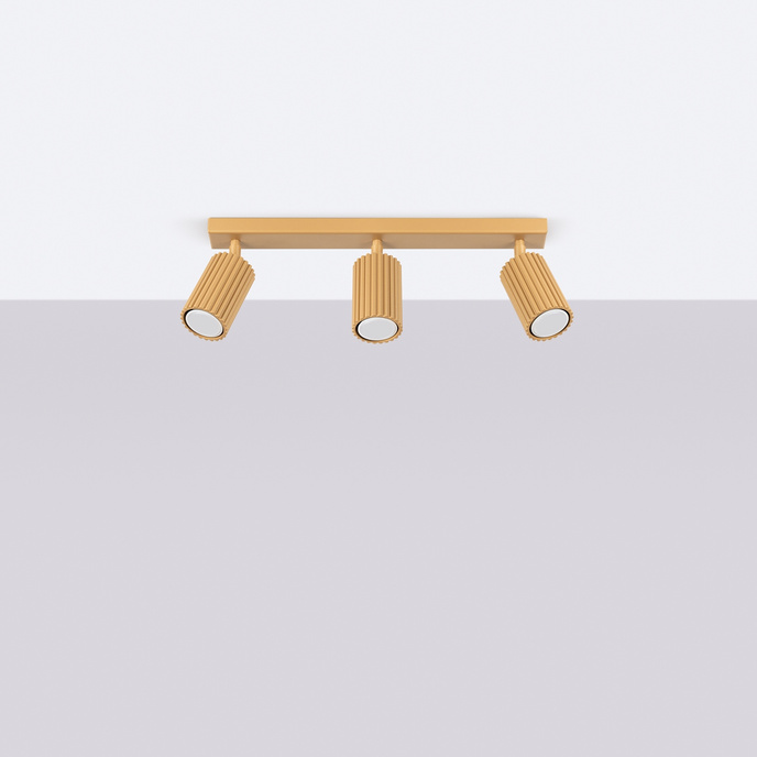 Plafond KARBON 3L guld + 3x LED-lampa GU-10 4000K Kall 7W 530lm