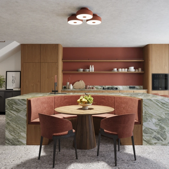 Taklampa OMIQ röd ockra