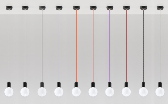 EDISON taklampa svart + 1x LED-lampa E27 3000K varm 7,5W 620lm