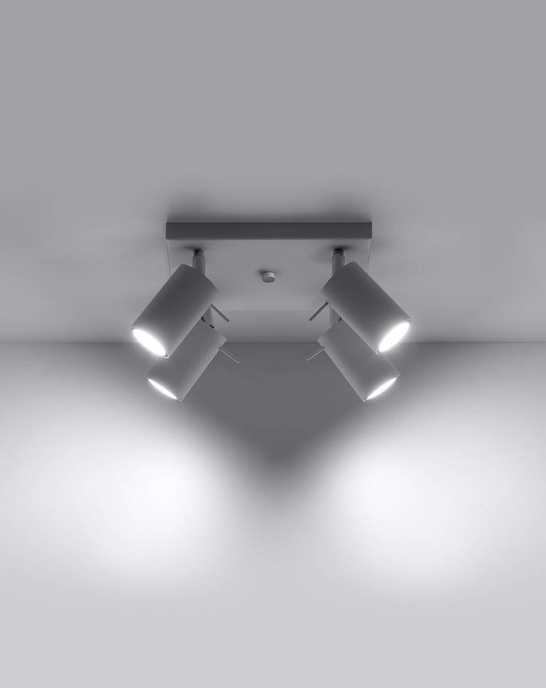 Plafond RING 4 vit + 4x LED-lampa GU-10 4000K kall 7W 630lm