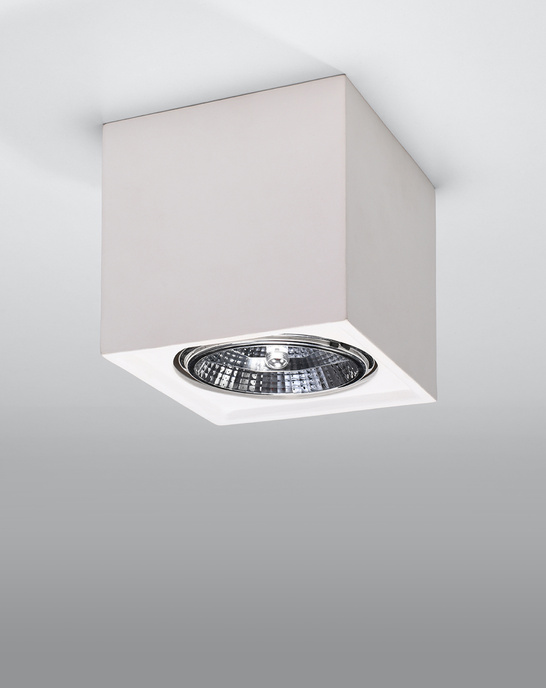 SEIDA keramisk plafond vit + 1x LED-lampa GU10 AR111 3000K varm 10W 800lm