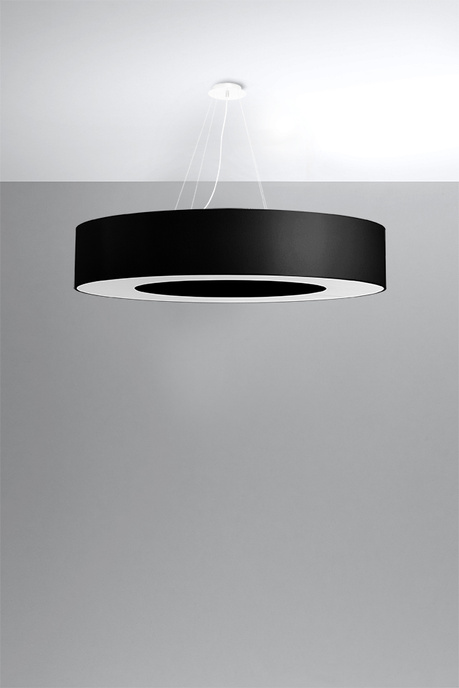 Ljuskrona SATURNO 90 svart + 8x LED-lampa E27 4000K Kall 7,5W 650lm