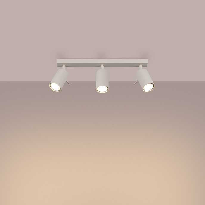 Plafond RING 3L beige + 3x LED-lampa GU-10 3000K varm 7W 510lm