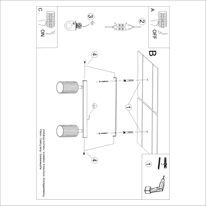 Plafond KARBON 2 svart