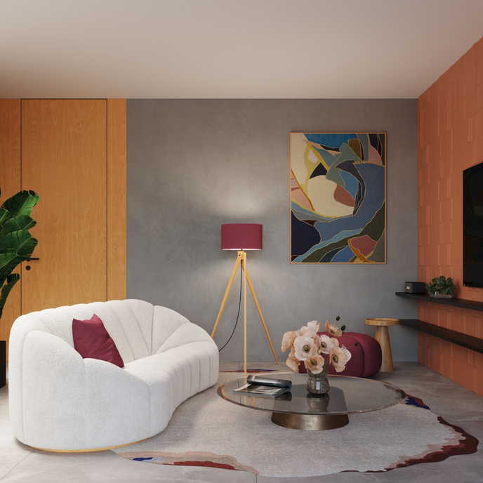 Golvlampa NATT vinröd