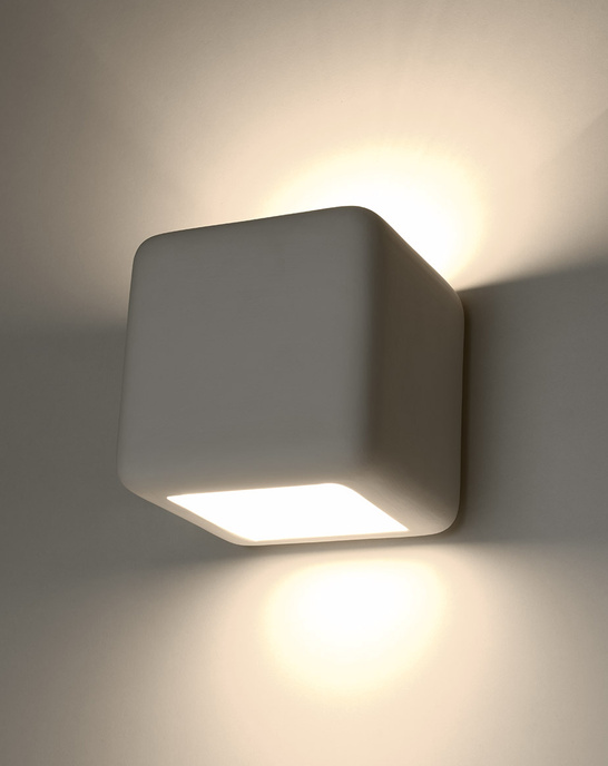 NESTA keramisk vägglampa vit + 1x LED-lampa E27 4000K Cold 7,5W 650lm