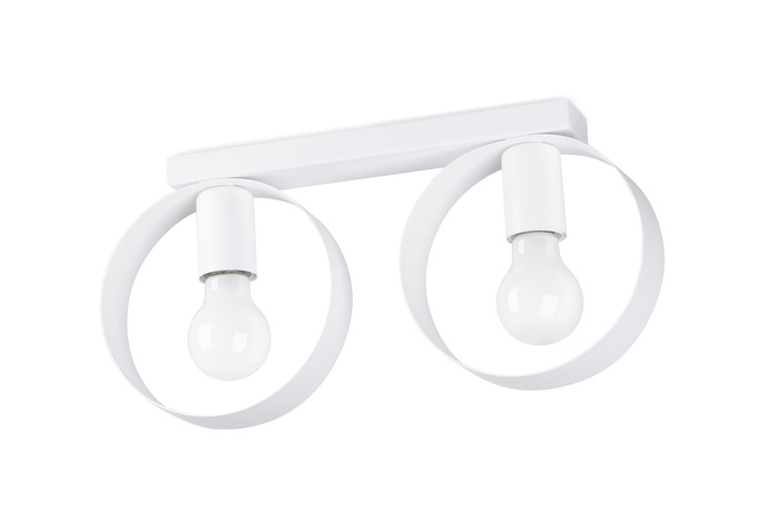 Plafond TITRAN 2 vit + 2x LED-lampa E27 3000K varm 7,5W 620lm