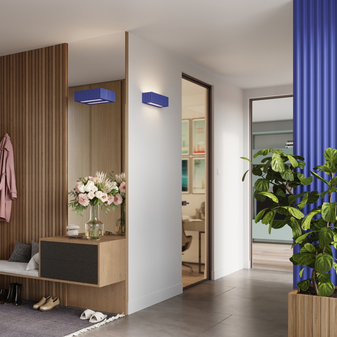 Vägglampa keramik RIGATA ultramarin