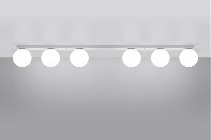 Plafond YOLI 6 vit + 6x LED-lampa G9 3000K varm 4,5W 450lm