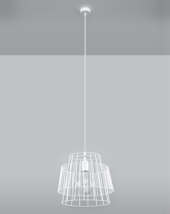 GATE taklampa vit + 1x LED-lampa E27 4000K Kall 7,5W 650lm