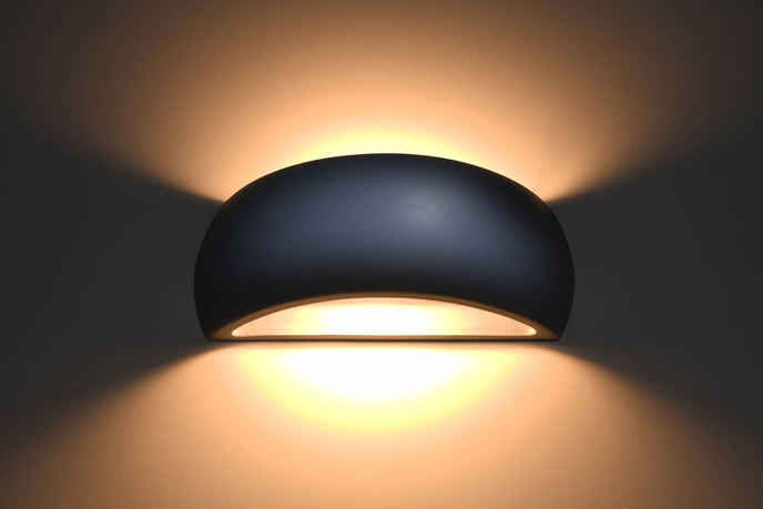 PONTIUS keramisk vägglampa grå + 1x LED-lampa G9 3000K varm 4,5W 510lm