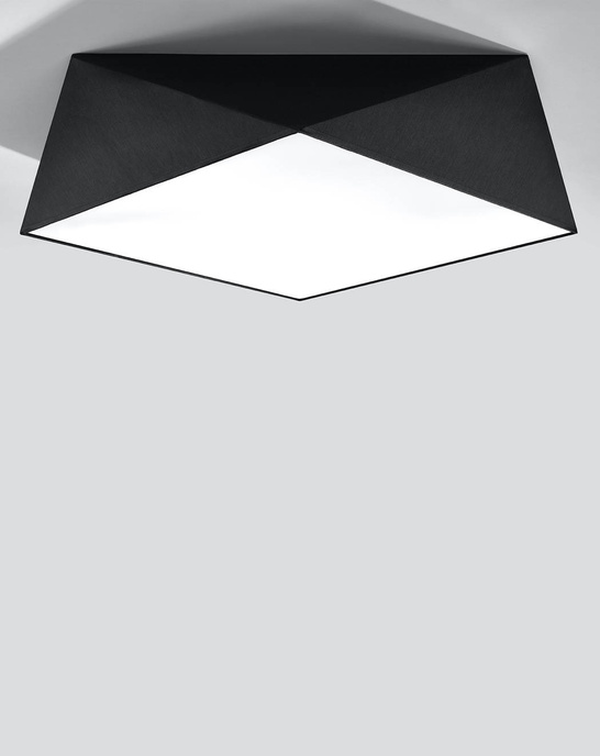 Plafond HEXA 45 BLACK + 3x LED-lampa E27 3000K varm 7,5W 620lm