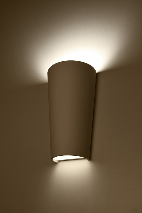 Keramisk vägglampa LANA vit + 1x LED-lampa E27 4000K Kall 7,5W 650lm