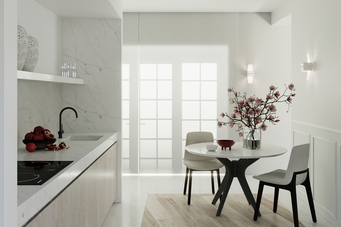 Vägglampa LORETO vit + 1x LED-glödlampa G9 4000K kall 4,5W 530lm