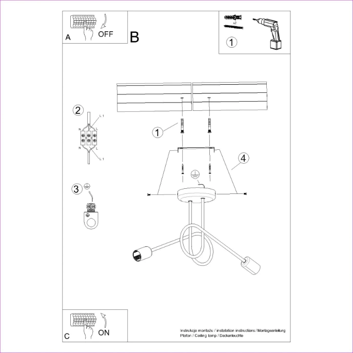Ljuskrona LOOP 2 vit