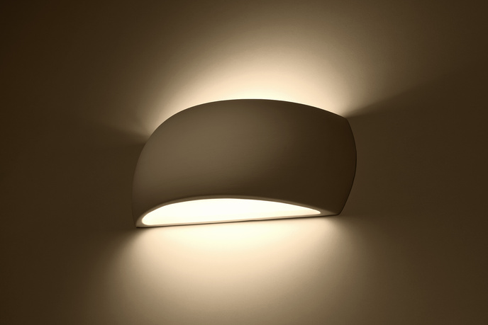 PONTIUS keramisk vägglampa vit + 1x LED-lampa G9 4000K kall 4,5W 530lm