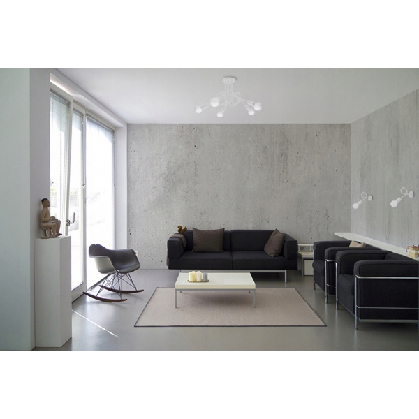 Vägglampa SUPEŁ vit + 1x LED-glödlampa E27 4000K kall 7,5W 650lm