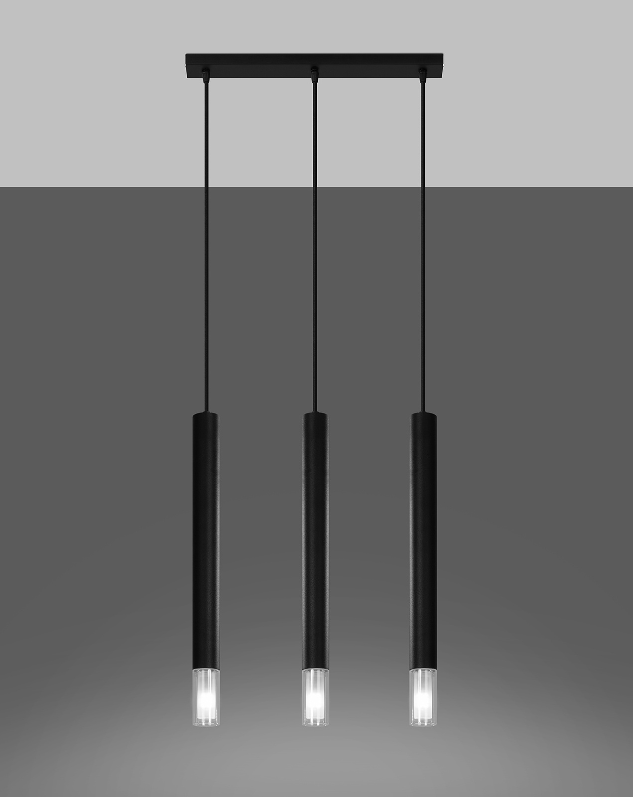 WEZYR 3 pendellampor svart + 3x LED-lampa G9 3000K varm 4,5W 510lm