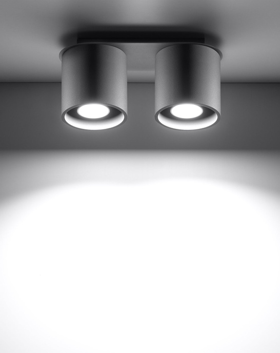 Plafond ORBIS 2 grå + 2x LED-lampa GU-10 3000K varm 7W 620lm