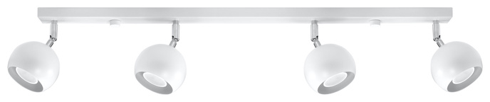 Plafond OCULARE 4L vit + 4x LED-lampa GU-10 3000K varm 7W 620lm