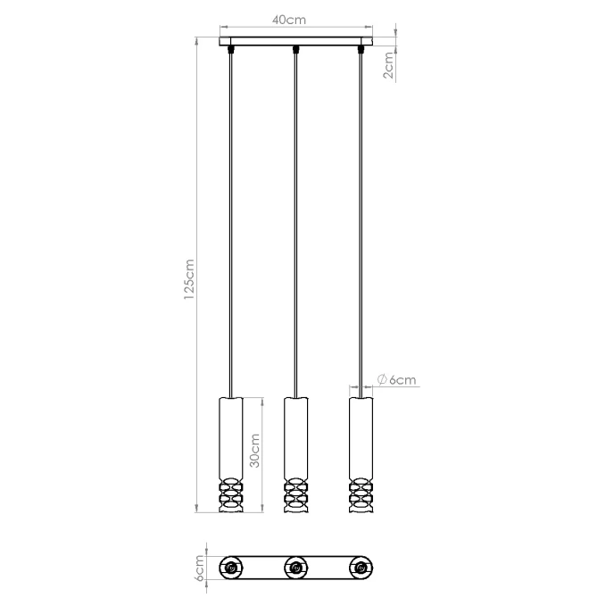 Pendellampa LIRO 3L vit