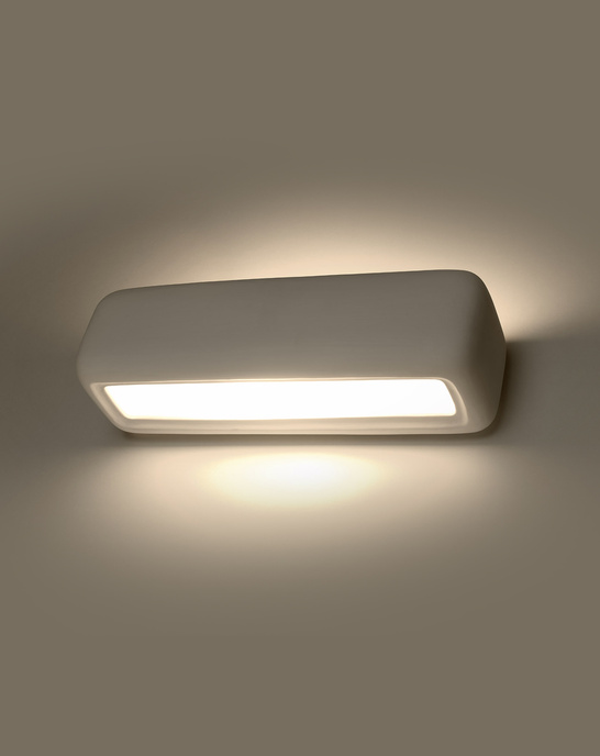 Keramisk vägglampa SUBANI vit + 1x LED-lampa E27 3000K varm 7,5W 620lm