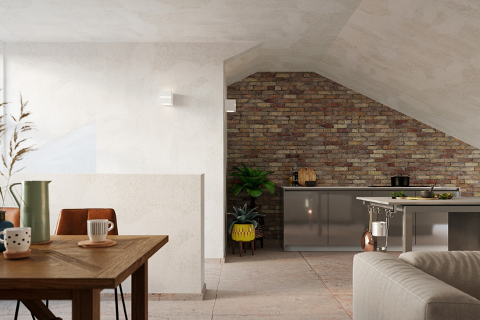 LEO LINE keramisk vägglampa vit + 1x LED-lampa E27 3000K varm 7,5W 620lm