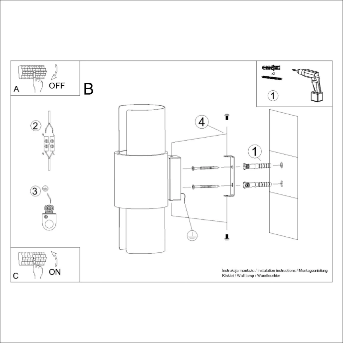 Vägglampa FLASH 2 vit