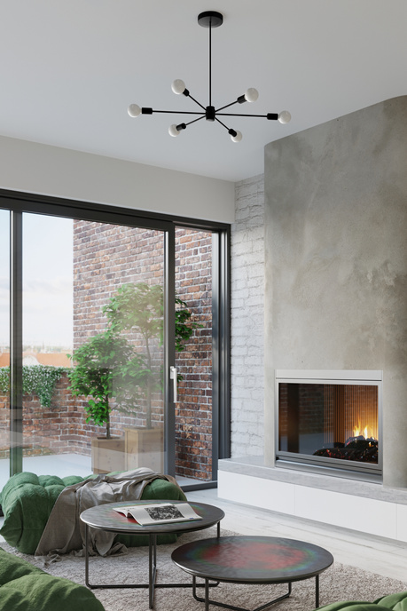 Ljuskrona LANGO 6 svart + 6x LED-lampa E27 4000K Kall 7,5W 650lm