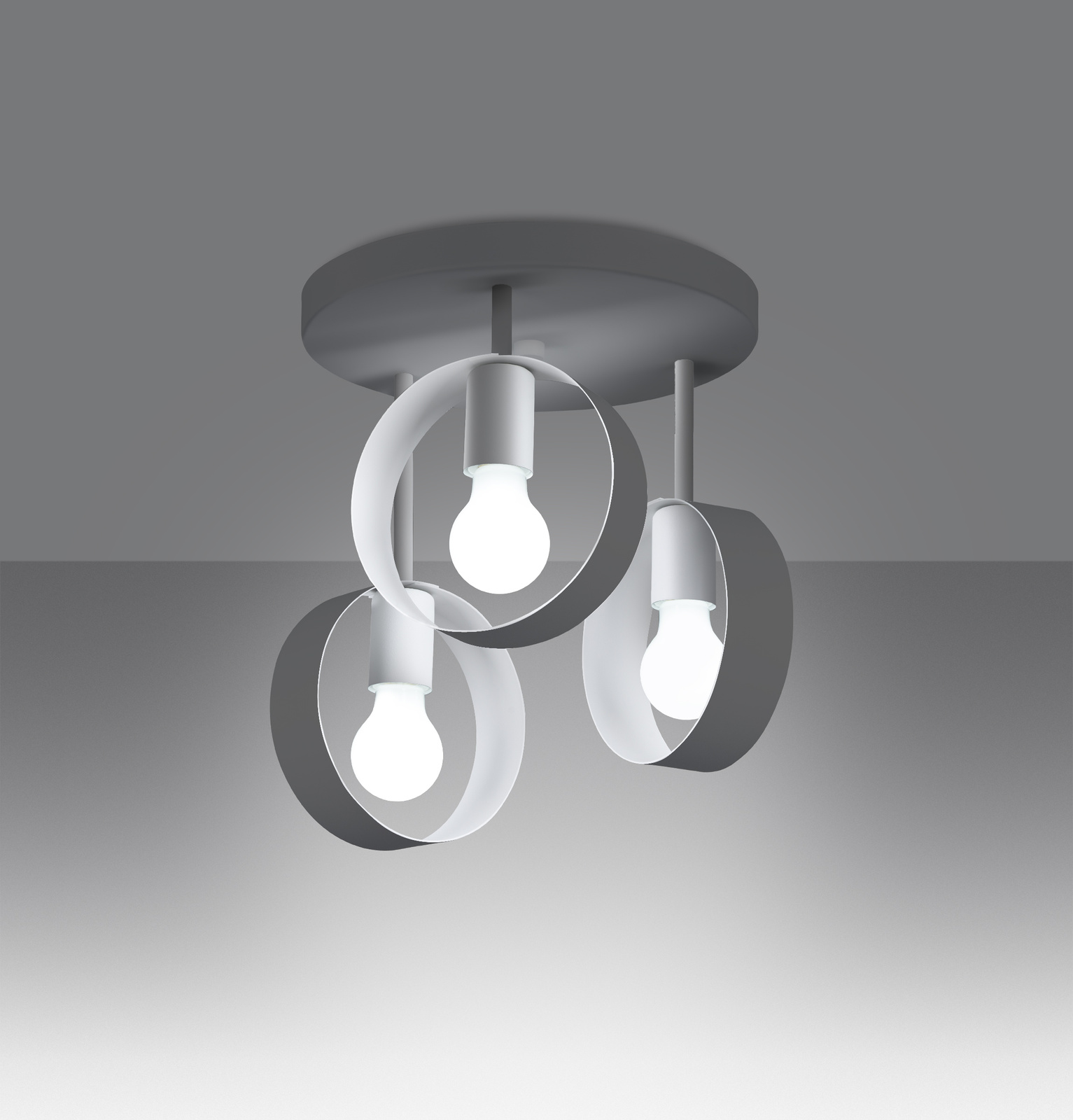 Plafond TITRAN 3 vit + 3x LED-lampa E27 4000K Kall 7,5W 690lm