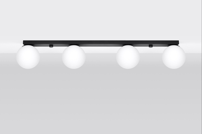 Plafond YOLI 4 svart + 4x LED-lampa G9 4000K kall 4,5W 460lm