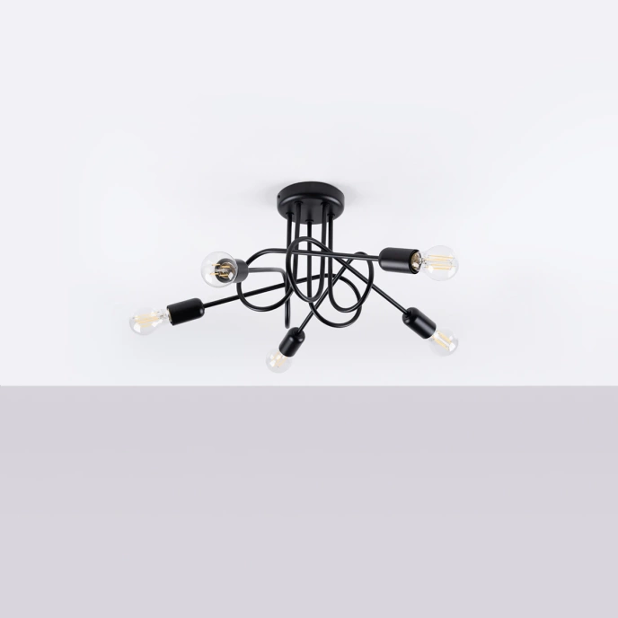 Ljuskrona LOOP 5 svart