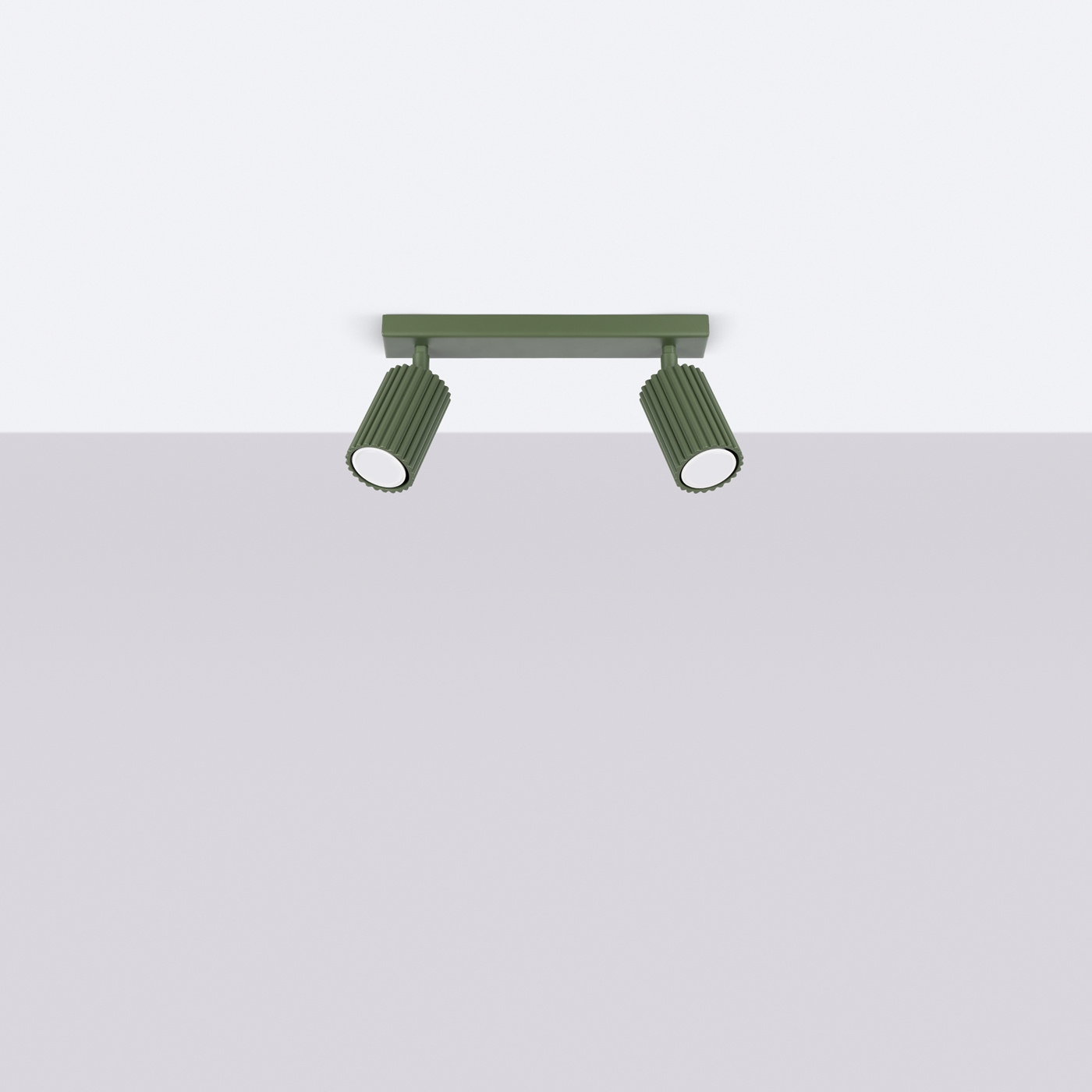 Plafond KARBON 2 olivgrön + 2x LED-lampa GU-10 3000K varm 7W 510lm