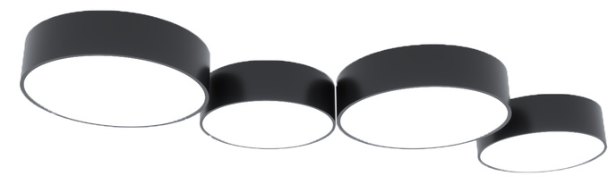 Takplafond ARENA 45 BLACK + 3x LED-lampa E27 4000K Cold 7,5W 650lm