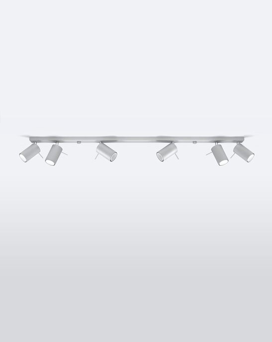 Plafond RING 6L grå + 6x LED-lampa GU-10 4000K kall 7W 630lm