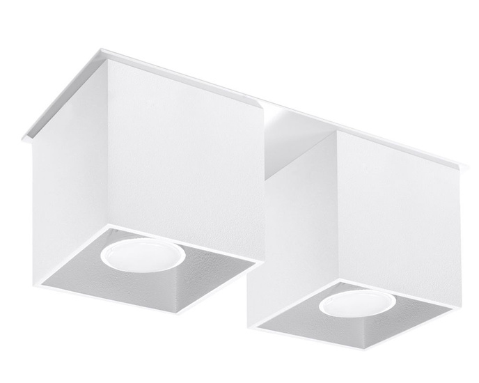 Plafond QUAD 2 vit + 2x LED-lampa GU-10 3000K varm 7W 620lm