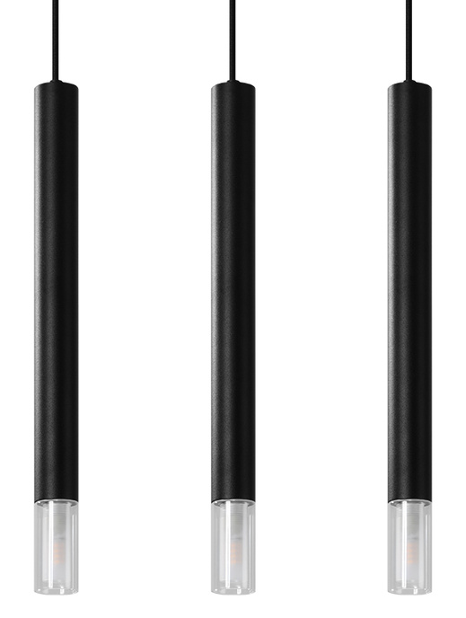 WEZYR 3 pendellampor svart + 3x LED-lampa G9 3000K varm 4,5W 510lm