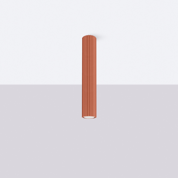 Plafond KARBON 40 ockraröd + 1x LED-lampa GU-10 3000K varm 7W 510lm