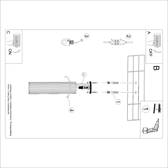 Taklampa KARBON 40 taupe