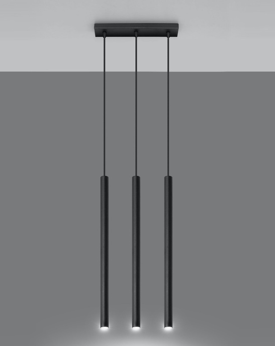 PASTELO 3 pendellampor svart + 3x LED-lampa G9 4000K Cold 4,5W 530lm