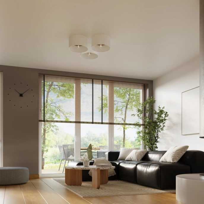 Plafond TELESTO vit/mörkbrun