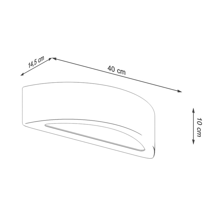 Vägglampa ATENA betong + 1x LED-lampa E27 3000K varm 7,5W 620lm