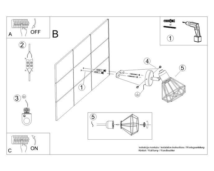 Vägglampa ARTEMIS 1 vit + 1x LED-lampa E14 4000K Kall 7,5W 680lm