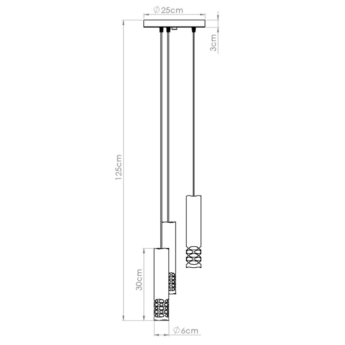 LIRO 3P taklampa vit + 3X LED-lampa GU-10 3000K varm 7W 510lm