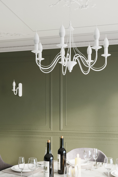 Ljuskrona MINERWA 5 vit + 5x LED-lampa E14 3000K varm 7,5W 620lm