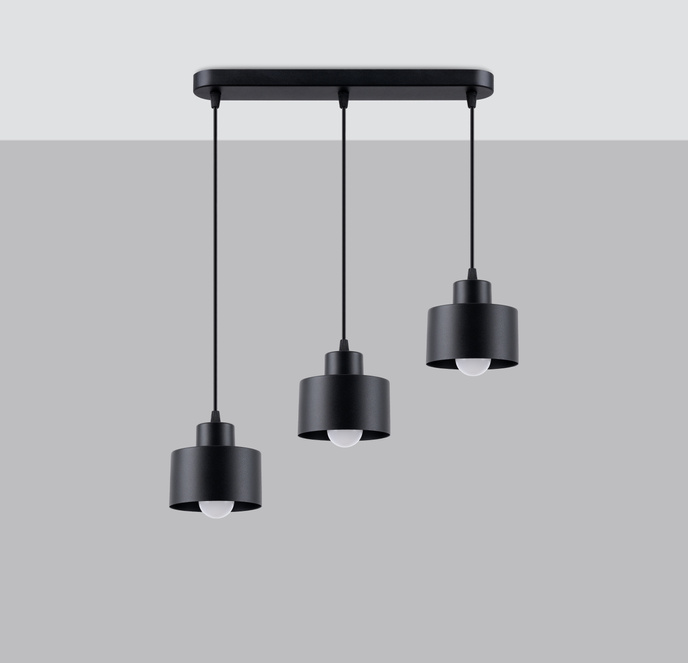 SAVAR 3 pendellampor svart + 3x LED-lampa E27 3000K varm 7,5W 620lm