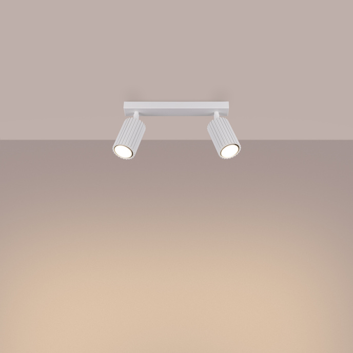 Plafond KARBON 2 vit + 2x LED-lampa GU-10 4000K Kall 7W 530lm